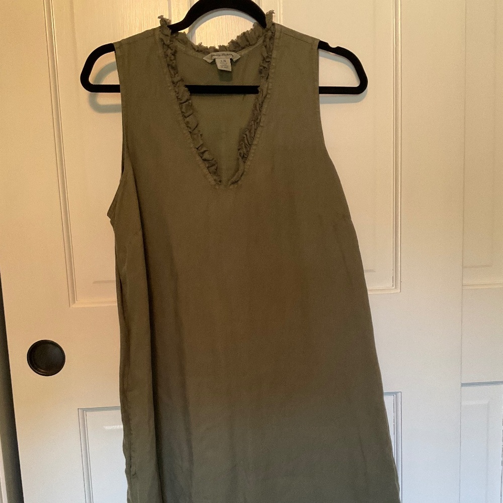 Tommy Bahama Olive Green Sleeveless Midi Dress